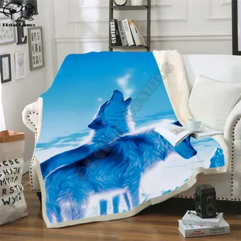 

Wolf Fleece Blanket 3D full printed Wearable Blanket Adults/kids Fleece Blanket HOME ACCESSORIES drop shippng style-1