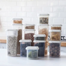 Многофункциональная кухонная герметичная коробка, контейнер для хранения пищевых продуктов, пластиковые контейнеры, органайзер для зерновых зерен, прозрачная банка для пищевых продуктов