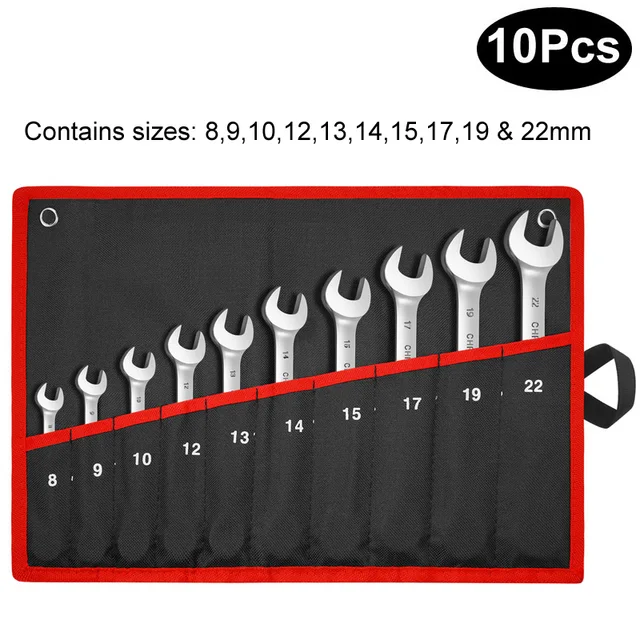 Flex Head Ratcheting Wrench Set (Chrome Vanadium Steel) 10