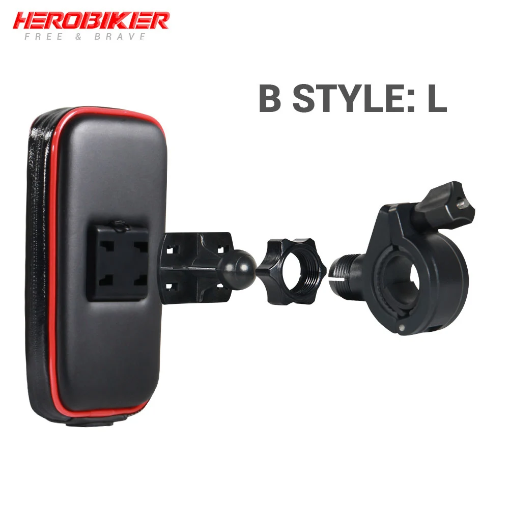 B-Style-L HEROBIKER держатель для мобильного телефона, держатель для мотоцикла, велосипеда, держатель для телефона, водонепроницаемый чехол, сумка для Iphone 6/7, samsung - Название цвета: B-Style-L