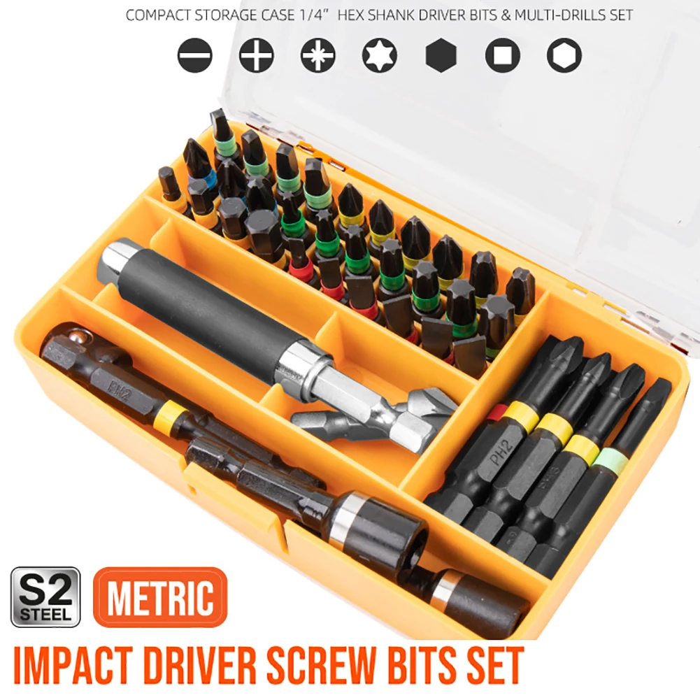 

Multi Screwdriver Bit Set 44/57 pc Slotted Cross Torx Drill Bits Power Tools Kits For Metal Wood Plastic Device Repair Hand Tool