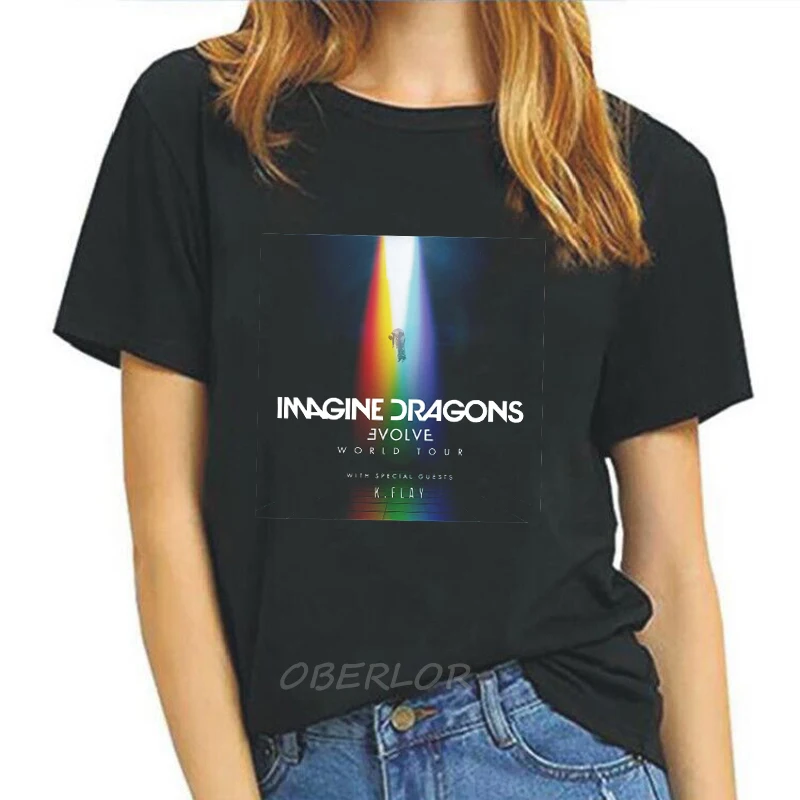 Imagine Dragons-Camiseta Harajuku de dibujos animados para mujer, blusa Ullzang playera Kawaii de los años 90, Camiseta estampada de estilo coreano