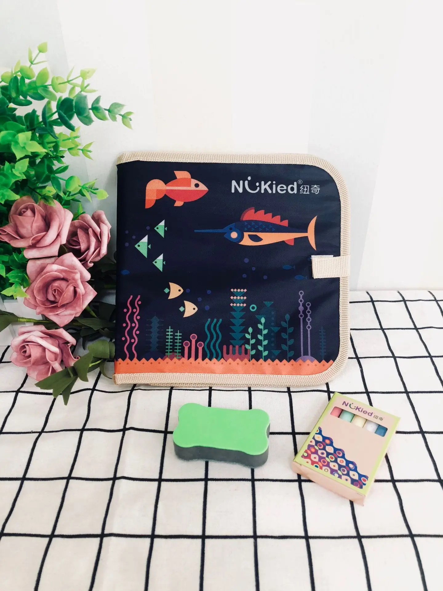 

NUKied Children ENLIGHTEN Chalk Blackboard Small Drawing Book Color Graffiti Baby Portable Doing Homework Cognitive with Numbers