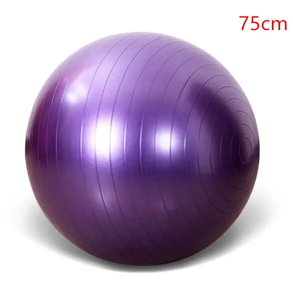 75cm Purple Спортивные мячи для йоги Bola Пилатес фитнес спортзал фитбол для баланса Пилатес тренировки Массажный мяч 45 см 55 см 65-75 см - Цвет: 75cm Purple