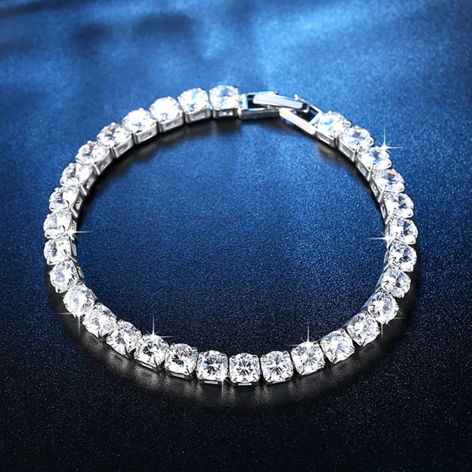 Cubic Zirconia Tennis Bracelet Iced Out Chain Bracelets For Women Men Gold Silver Color Men Bracelet CZ Chain Homme Jewelry 2