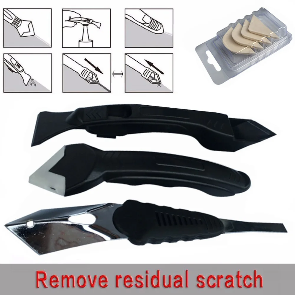 NEW-Creative-5In1-Silicone-Remover-Caulk-Finisher-Sealant-Smooth-Scraper-Grout-Kit-Tools-Plastic-Hand-Tools