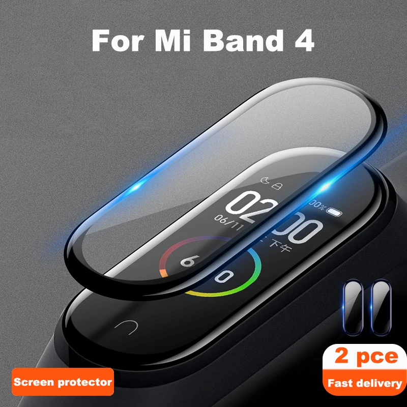 Смарт-браслет для Xiaomi Mi Band 4, Гидрогелевая пленка, не закаленное стекло, взрывоустойчивая к царапинам Защитная пленка - Цвет: 2 PCS
