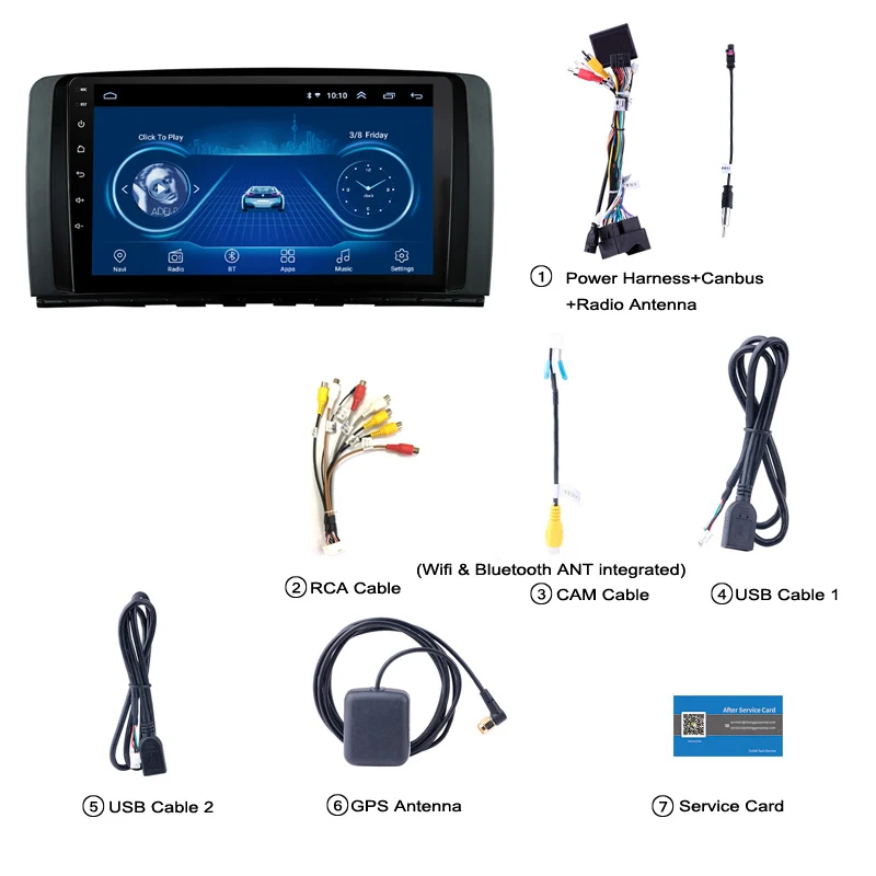 Best Super Slim Touch Screen Android 8.1 GPS Navigation For Mercedes Benz R Class W251 R300 R350 radio Multimedia Bluetooth head unit