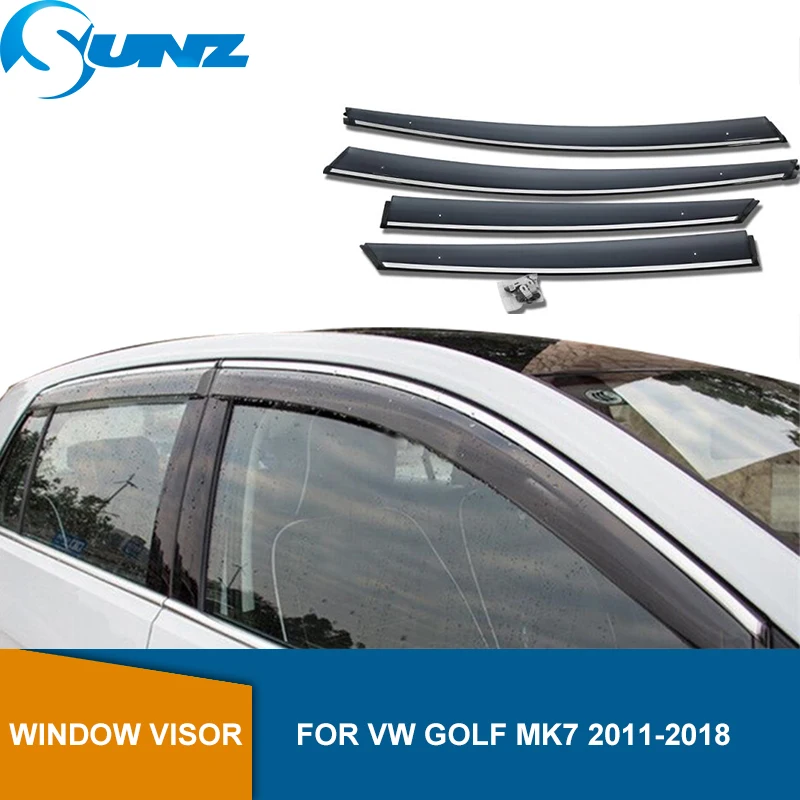 

Side Window Deflectors For VW Golf Mk7 2011 2012 2013 2014 2015 2016 2017 2018 Smoke Window Visor Sun Rain Deflector Guards SUNZ