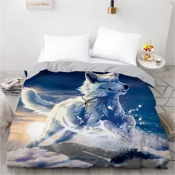 

3D Design Wolf Pattern Quilt Covers Duvet Cover Comforter Blanket Case Bedding Sets Single Double King Size Home Textile
