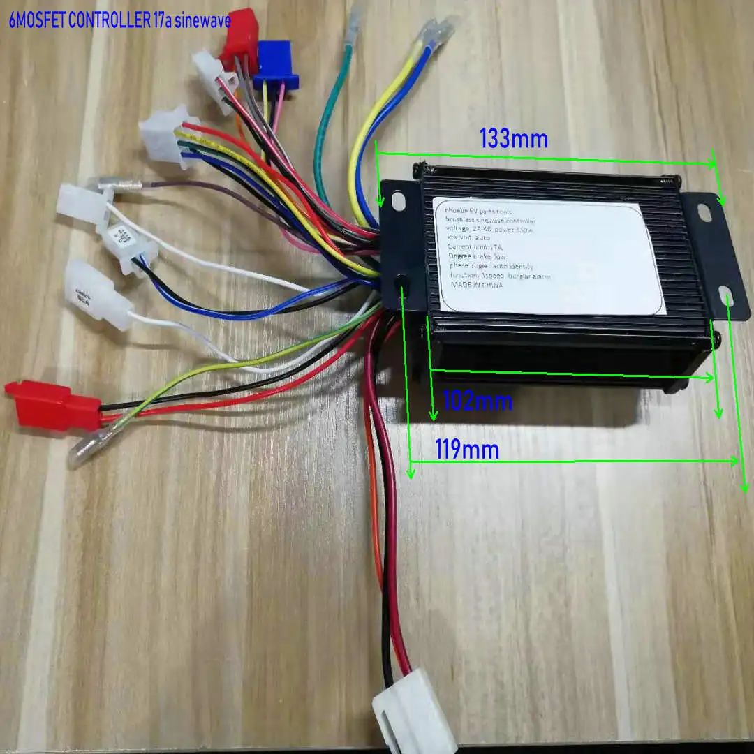 24v36v48v350w17A 6 контроллер МОП-транзистора sinewave для электрического скутера электрический велосипед трехколесный велосипед аксессуары MTB скутер запчасти