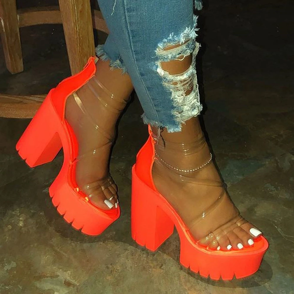 chunky heel sandals