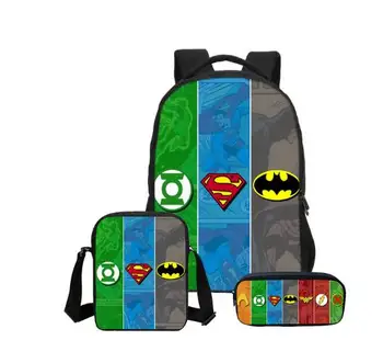 

16 Inch Batman Children School Bags set for Girls Boys SuperHero Schoolbag kids Primary school Backpack Kids Satchel Mochila