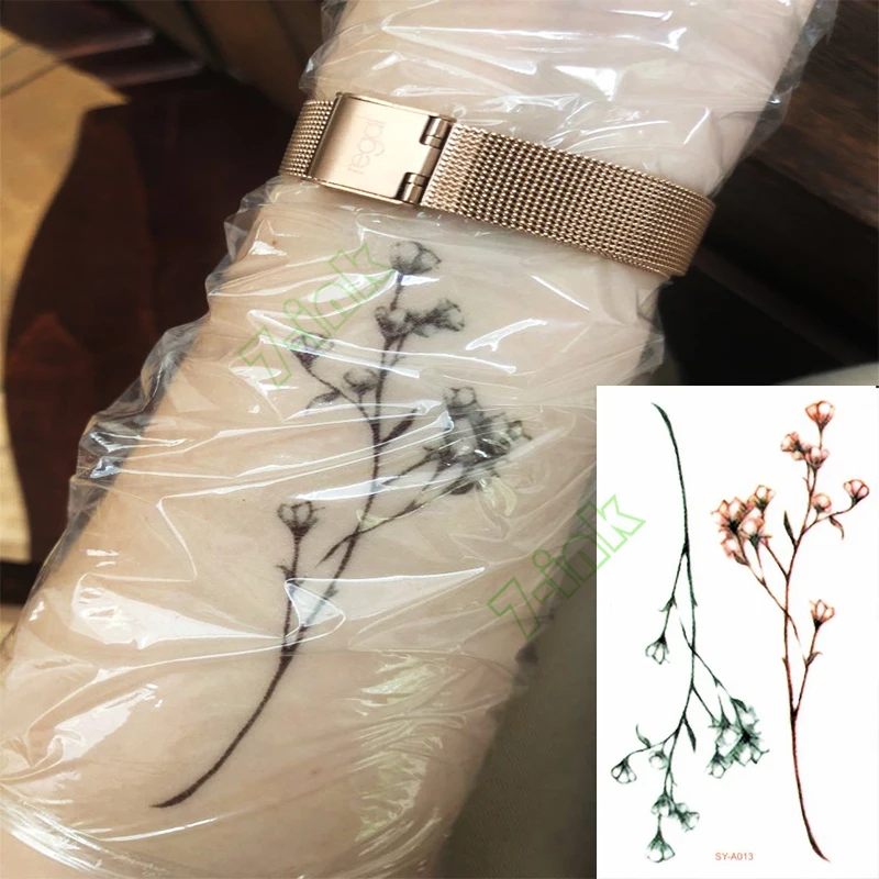 Waterproof Temporary Tattoo Sticker Sexy Baby S Breath Flower Birds Feather Snake Water Transfer Fake Tatoo Flash Tattoo Tatu Ziloqa In Online Shopping