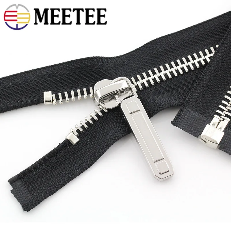 Meetee 1 шт. 70-150 см 8# металлическая молния открывающаяся Автоматическая блокировка один открытый серебряный зуб Декор молния куртка DIY пальто текстильный аксессуар