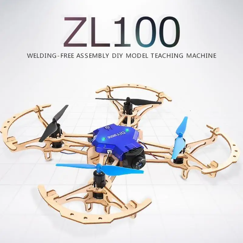 ZLRC Zl100 деревянный самолет Diy Дрон 720p камера Wifi Fpv режим удержания высоты Безголовый обучающий Радиоуправляемый квадрокоптер Дрон