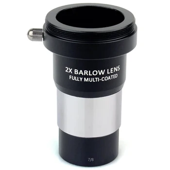 

1.25 Inch 2X Barlow Lens Fully Multi-Coated Metal with M42X0.75 Thread Camera Connect Interface for Telescope Eyepieces