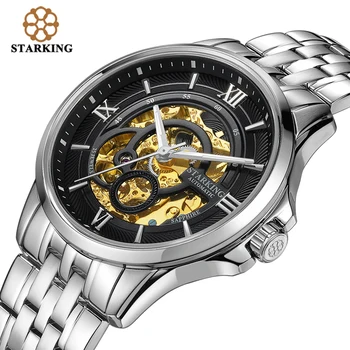 

STARKING Luxury Watch Men Skeleton Automatic Mechanical Watches Top Brand Stainless Steel Water Watch Sapphire Relogio Masculino