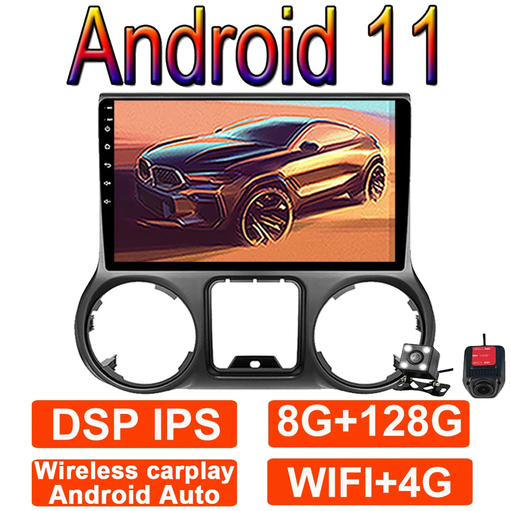 8 ГБ ОЗУ 10 1 'ɺndroid 11 4G LTE для Jeep Wrangler 3 JK 2011-2014 RHD LHD BT Carplay Автомагнитола