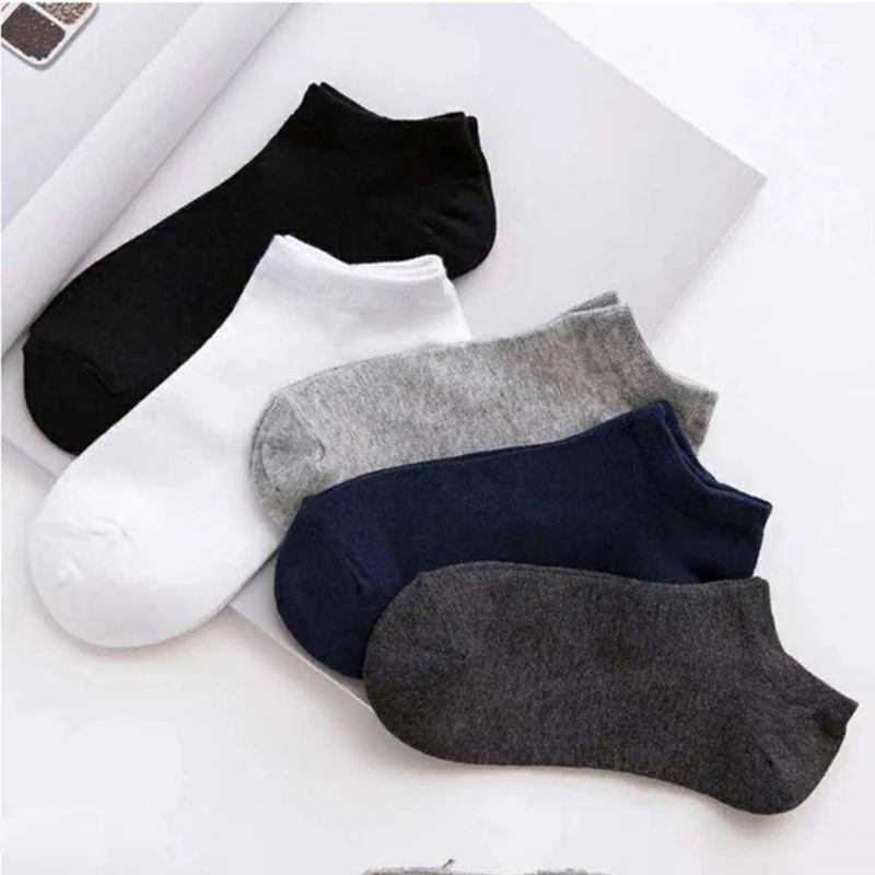 5 пар мужские хлопковые носки всесезонные дышащие низкие удобные короткие 38