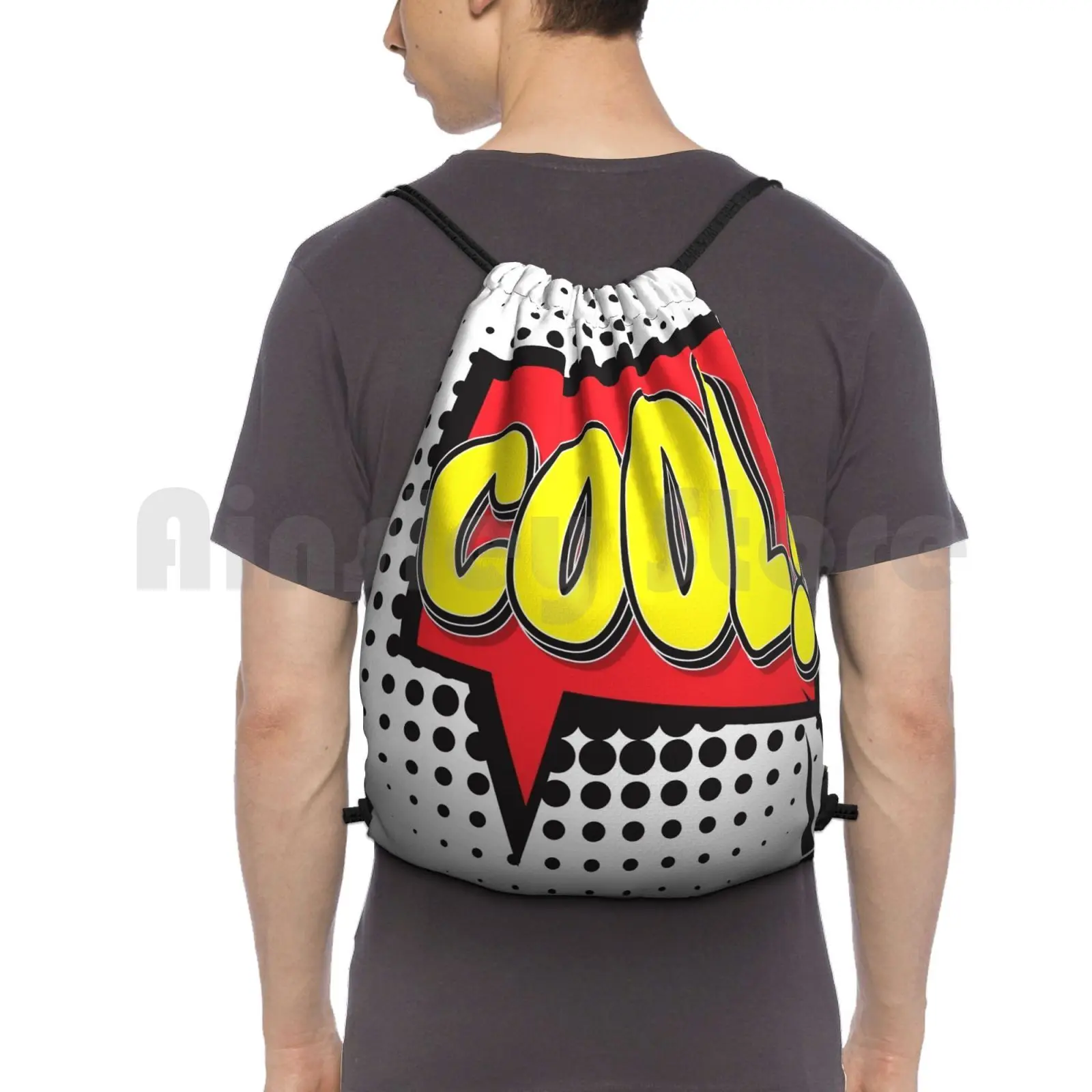 

Круто! Рюкзак на шнурке сумки для спортзала Водонепроницаемая крутая забавная цветная Яркая модная стильная сумка