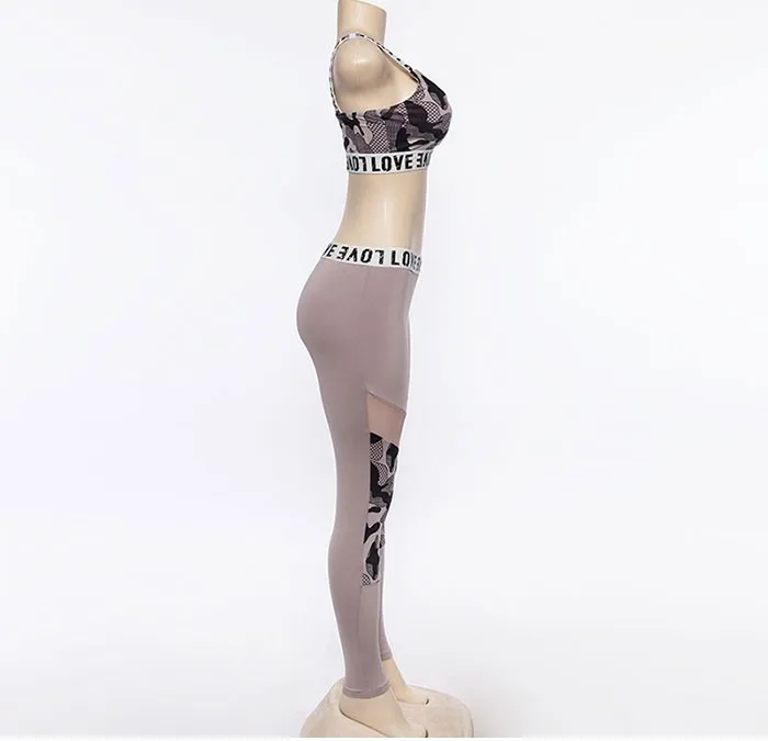 SNUGUG Camo Sportswear Woman Gym Sports Fitness Suit Female Dry Fit Sport Set Camouflage Tracksuit Workout Clothes Women