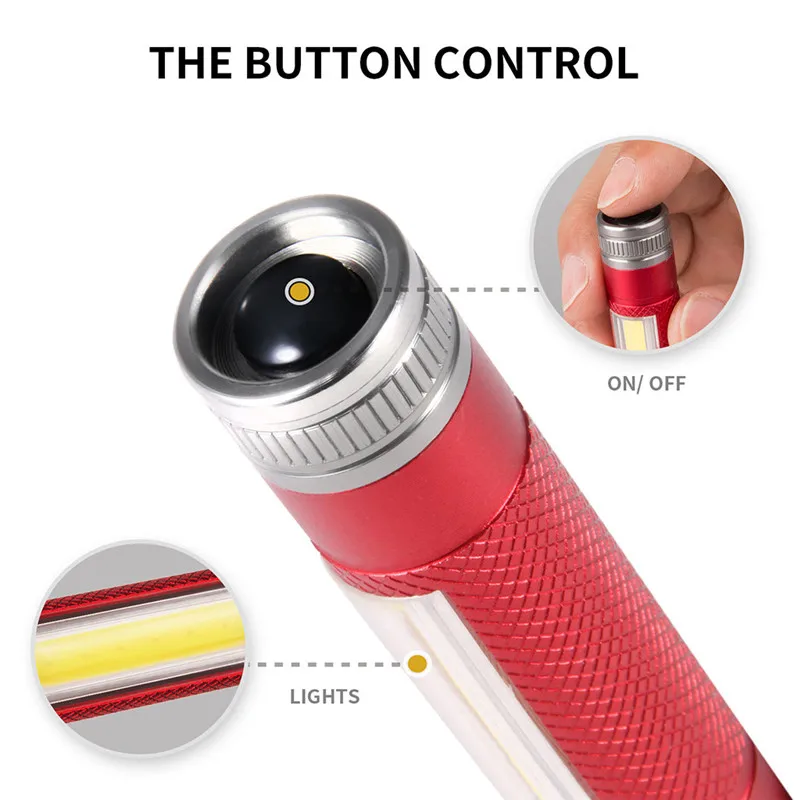 led flashlight Mini Super Bright COB LED Camping Flashlight Light Key Ring Keychain Torch Lamp #4N28 (7)