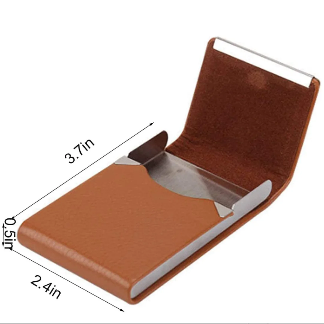 SOBOUR Piccolo Portasigarette per Uomo Portasigarette Classico Portatile Portasigarette in Pelle + Metallo Dimensioni a Doppia Faccia può Contenere 20 Sigarette Fatto a Mano