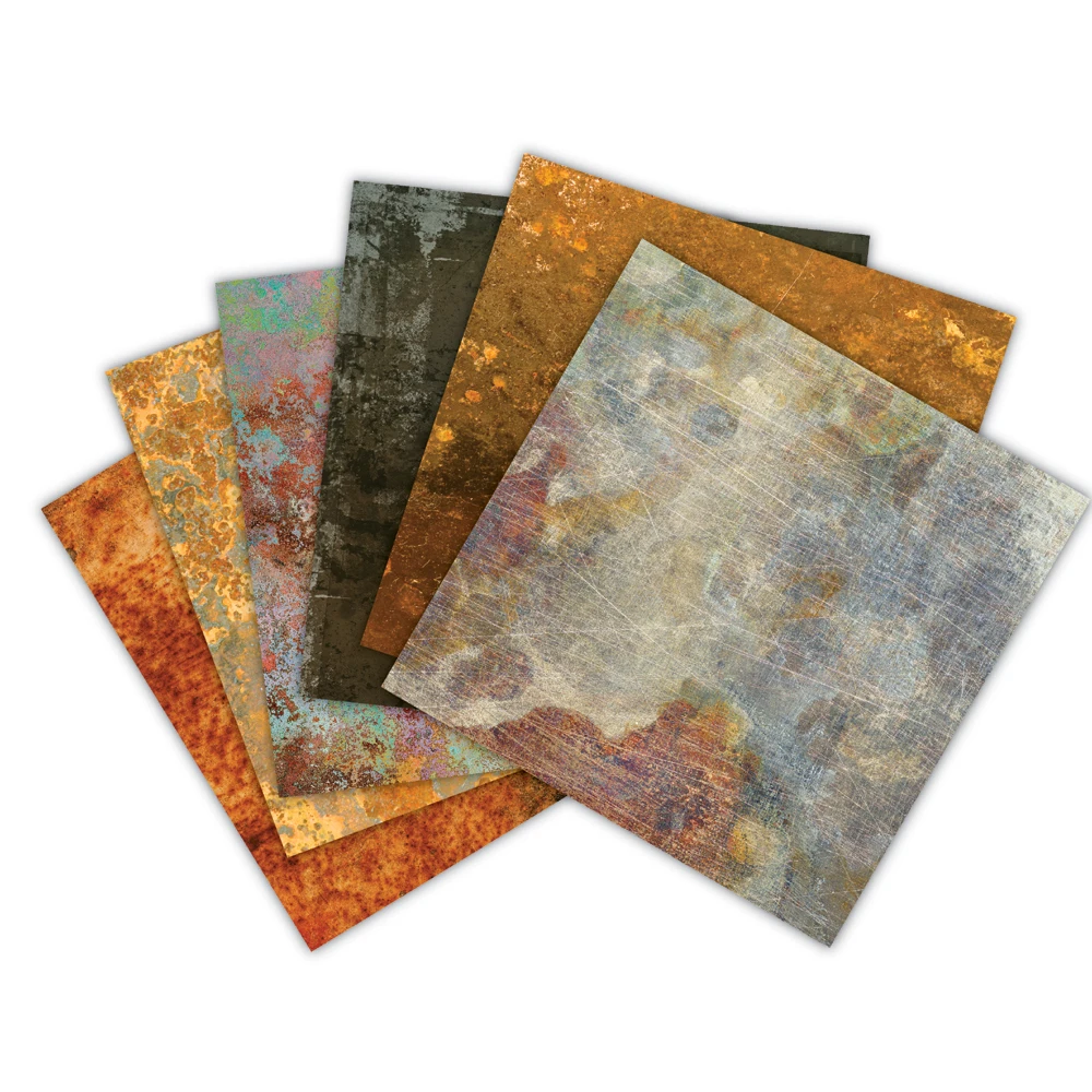 24 sheets 6"X6" Metal Textures Patterned Paper Pad Scrapbooking Paper Pack Handmade Craft Background Pad Alinacraft