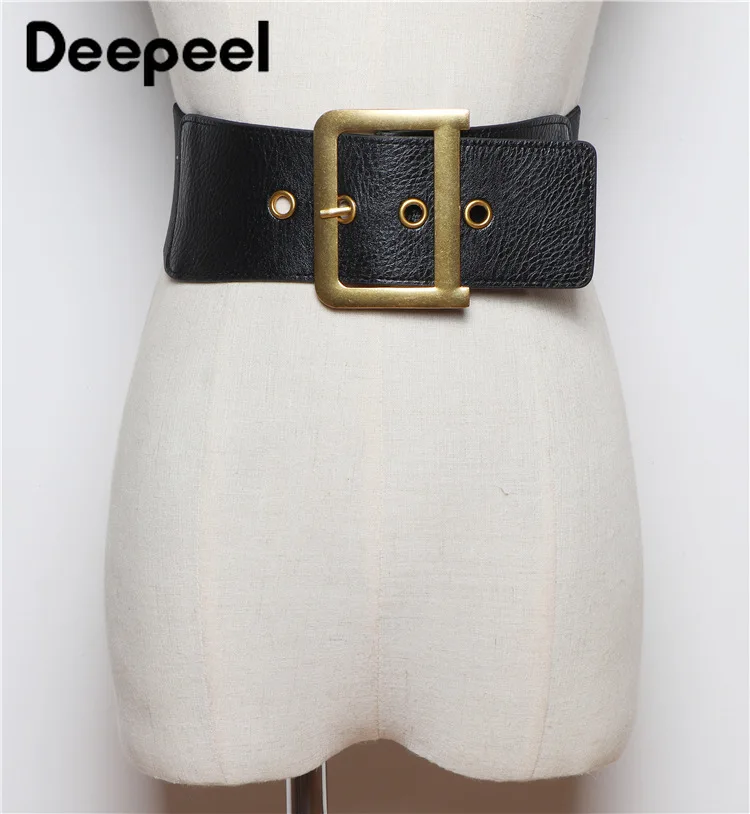 

Deepeel 1pc 7.5-9cm*62-68cm New Womens Wide Belts Female Elastic Hige Waist Belt Leather Accessories Fashion Cummerbund Yk709