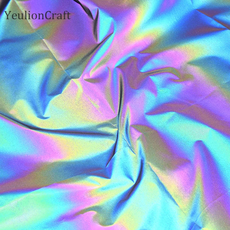 YeulionCraft яркий цвет ткань стрейч ткань композитный высокий светоотражающий фон ткань для одежды Diy Швейные материалы