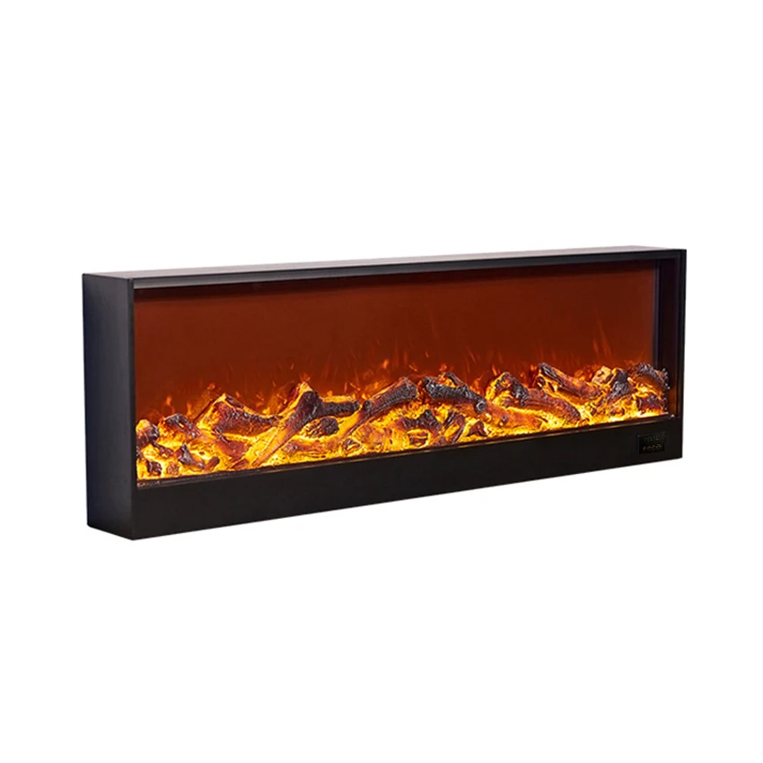 Electric Fireplace Firebox Insert Burner Room Heater LED Optical Fire  Artificial Emulational Flame Decoration Warm Air Blower