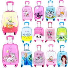 18 дюймов Детский чемодан на колесиках для путешествий багаж сумка для переноски на чемодан на колесиках кабина багаж на ролликах для детских подарков с персонажами из мультфильмов