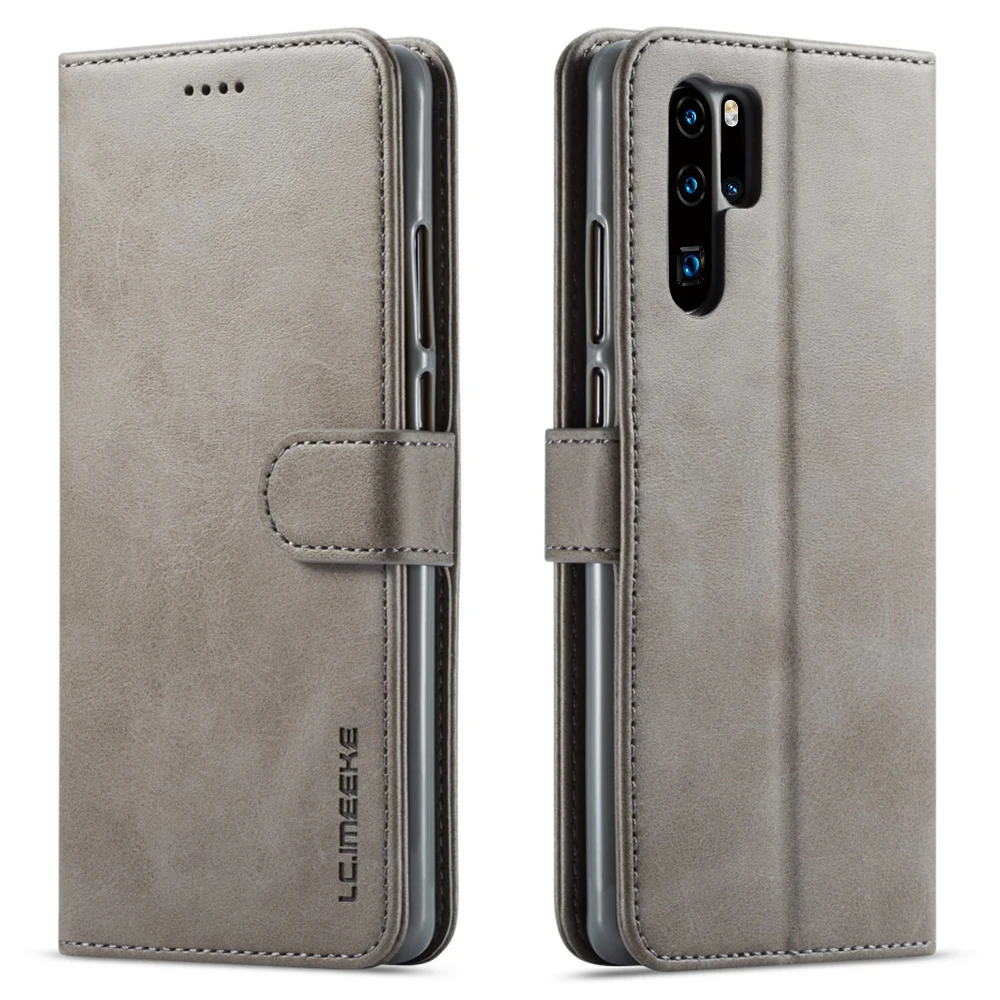 grey LAPOPNUT чехол для телефона, чехол для HUAWEI P30 Pro Nova 4e mate 20 Lite P20 P Smart, откидной Чехол-книжка из искусственной кожи - Цвет: grey