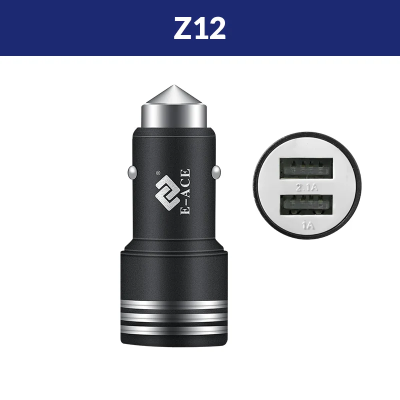 Z12 E-ACE Z12 автомобильное зарядное устройство Dual USB зарядное устройство для мобильного телефона планшета Универсальное зарядное устройство 1+ 2.1A автомобильный адаптер зарядного устройства для телефона в автомобиле - Название цвета: Z12