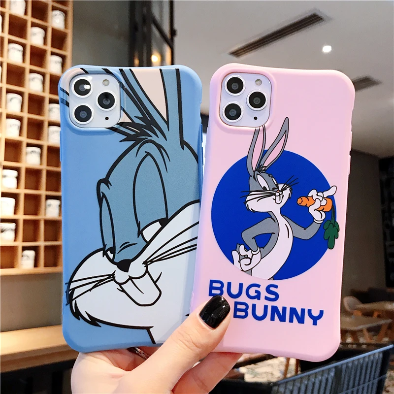 Милый мультяшный чехол для телефона с кроликом для iphone 11 11Pro Max для iphone X XR XS Max 7 8 6 6S Plus Матовый Мягкий ТПУ чехол capa