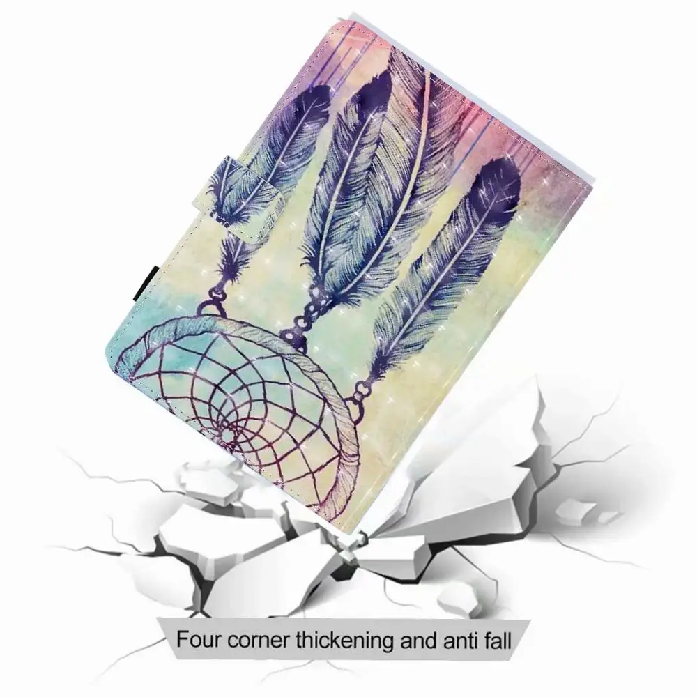 

For Samsung Galaxy Tab A 10.1 2019 SM-T510 SM-T515 T510 T515 Cover Funda 3D Flowers Case Leather Stand Shockproof Shell