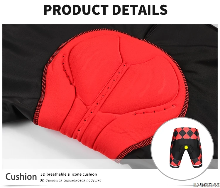 WOSAWE Men Gel Padded Anti Slip Cycling Shorts Downhill MTB Road Bike Shorts Red Bicycle Bermuda Ciclismo Ropa Ciclismo Tights