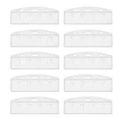 XRHYY 10 PCS Half Card ID-Badge Holder Horizontal Frosted Rigid Plastic Half Card Holder For Swipe ID Cards-Transparent