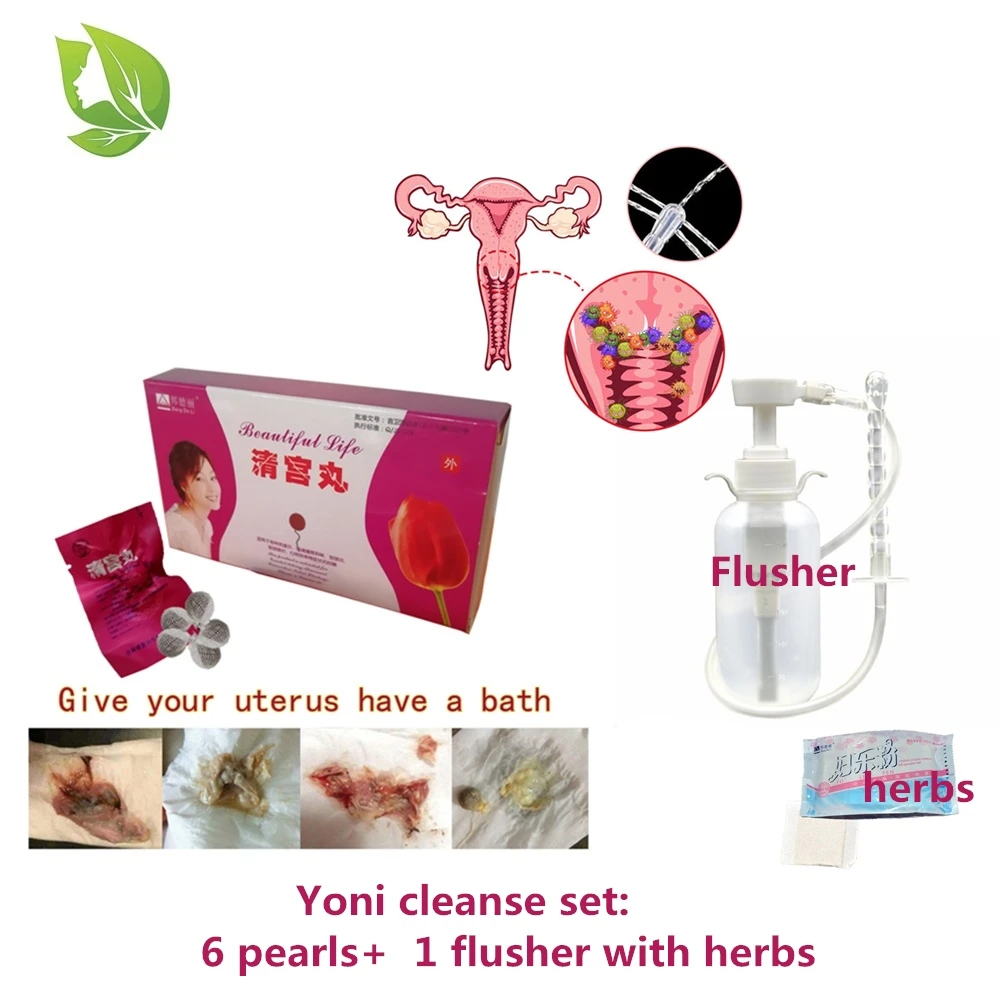 

Herbal yoni pearls vaginal clean detox set yoni douche flusher beautiful life tampon woman yoni steam bath free douche herbs