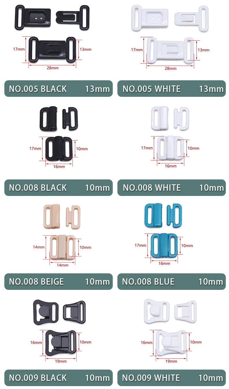 Description Picture 6 of itemNew 10pcs/lot Rectangle Tape Closure Hook & Clasp bra buckle Waist Extenders Sewing On Clothes Bra Clip Hook Accessories DIY