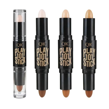 

1pc Double Head Face Highlighter Concealer Stick Makeup Bronzer Shimmer Play Stick Create 3D Face Full Cover Blemish Concealer