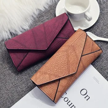 

2020 new solid color design ladies clutch wallet large capacity European and American style