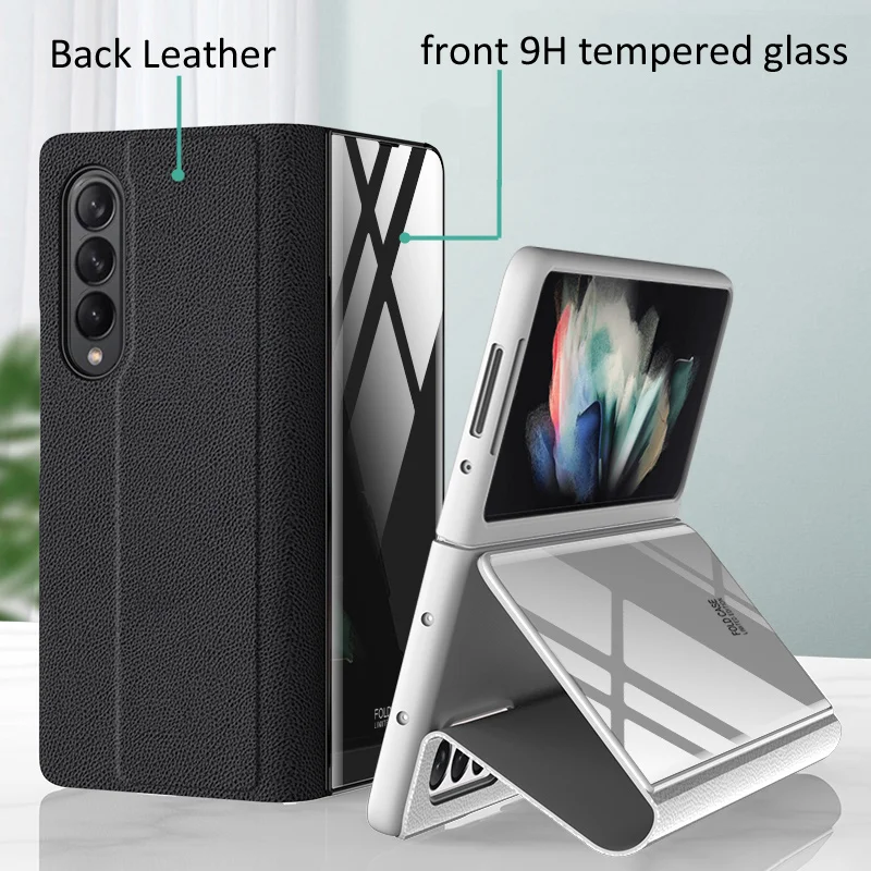 Leather Fold Flip Case For Samsung Galaxy Z Fold4 Fold3 Fold 4 3