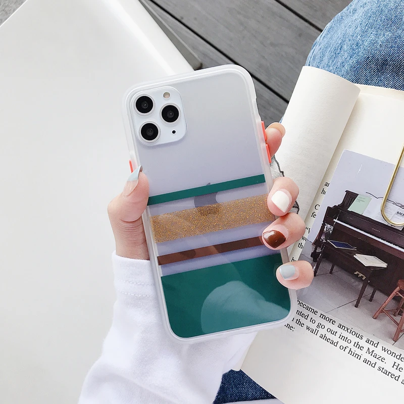Модный Блестящий чехол для телефона iPhone XR X XS Max 7 8 6 6s Plus, мягкий IMD Блестящий Прозрачный чехол для iPhone 11 - Цвет: T5