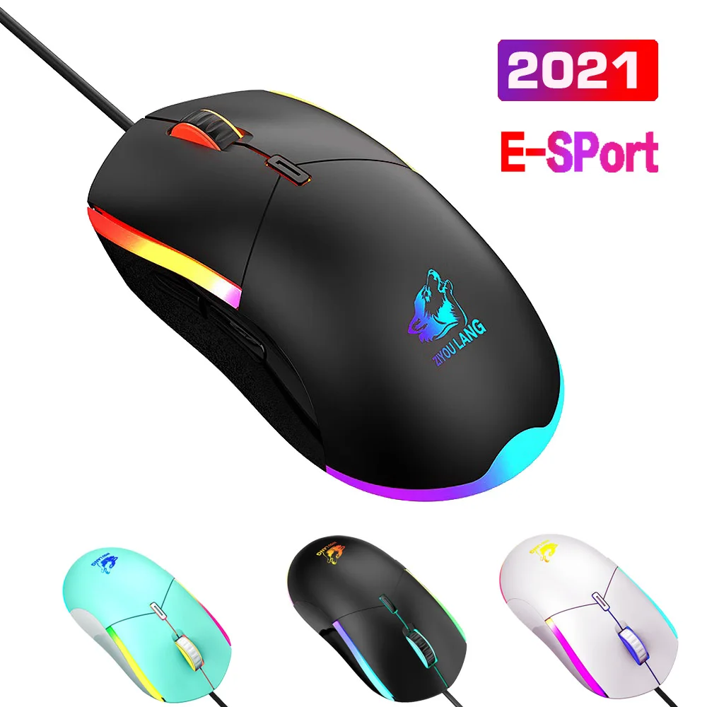 USB Проводная игровая мышь Киберспорт RGB оптическая со светодиодной подсветкой 4000