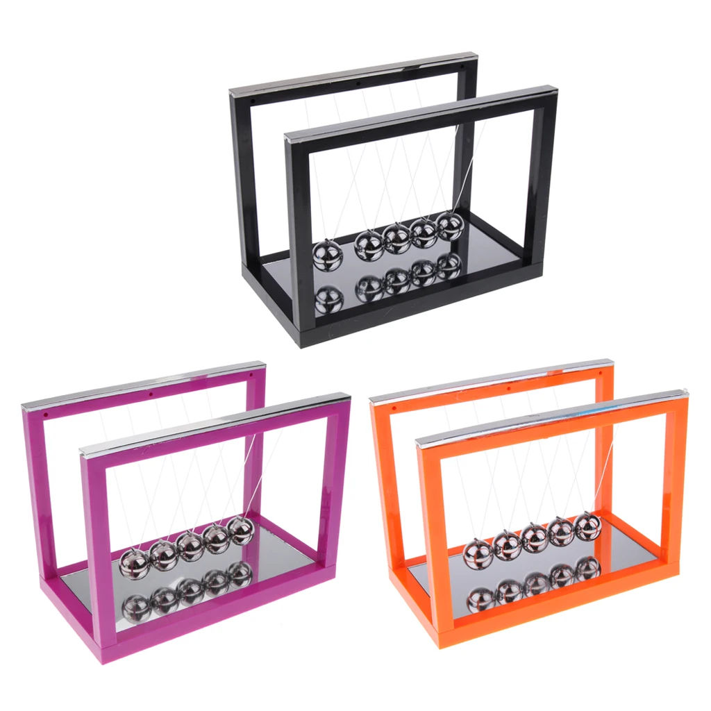 Newton's Cradle Newtons Pendulum Balance Balls Pendulum Physics Science Toy Teaching Aids Office Desk Decor Mirror Base