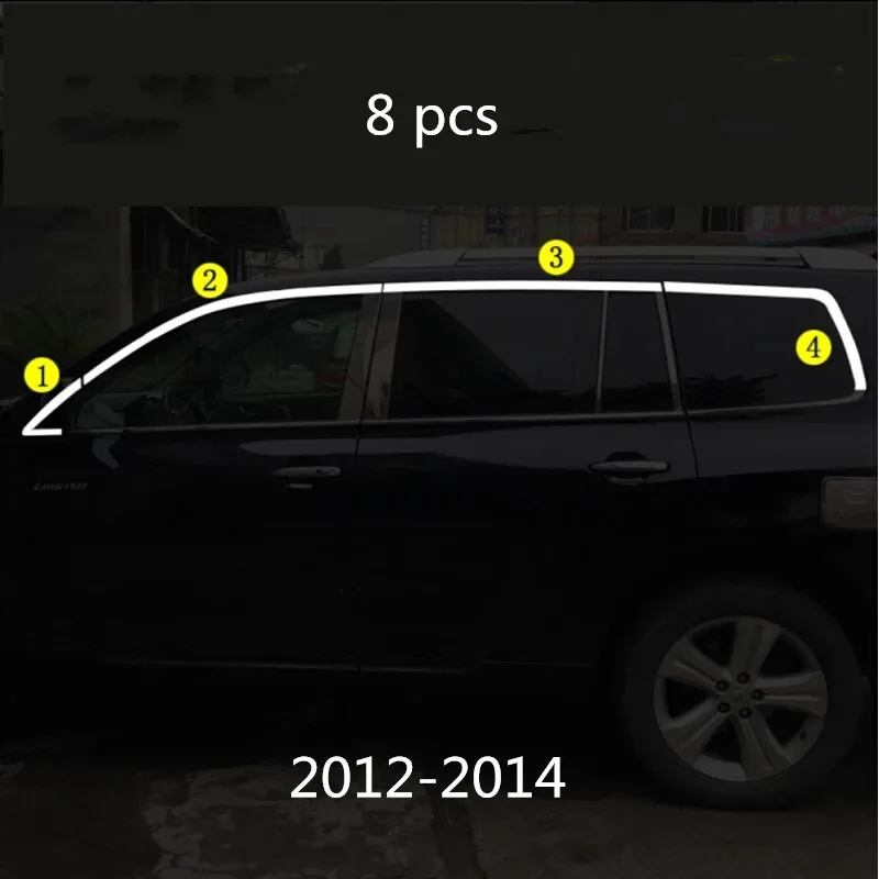 Автомобильный Стайлинг из нержавеющей стали оконная стойка отделка Автомобильная Наклейка для Toyota Highlander 2012 2013 автомобильные аксессуары