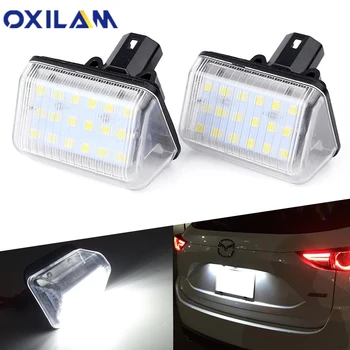 

OXILAM 2pcs 12V 3W Car LED License Number Plate Lights Lamp For MAZDA CX-5 CX-7 MAZDA 6 Speed 6 6000K White 18PCS 3528SMD