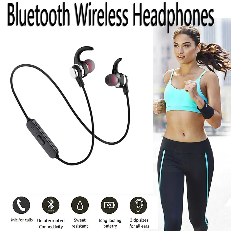 Wireless Bluetooth Earphone Stereo Headphones Sport Bluetooth Headset Earbuds Magnetic Earpiece With Mic For IPhone Xiaomi
